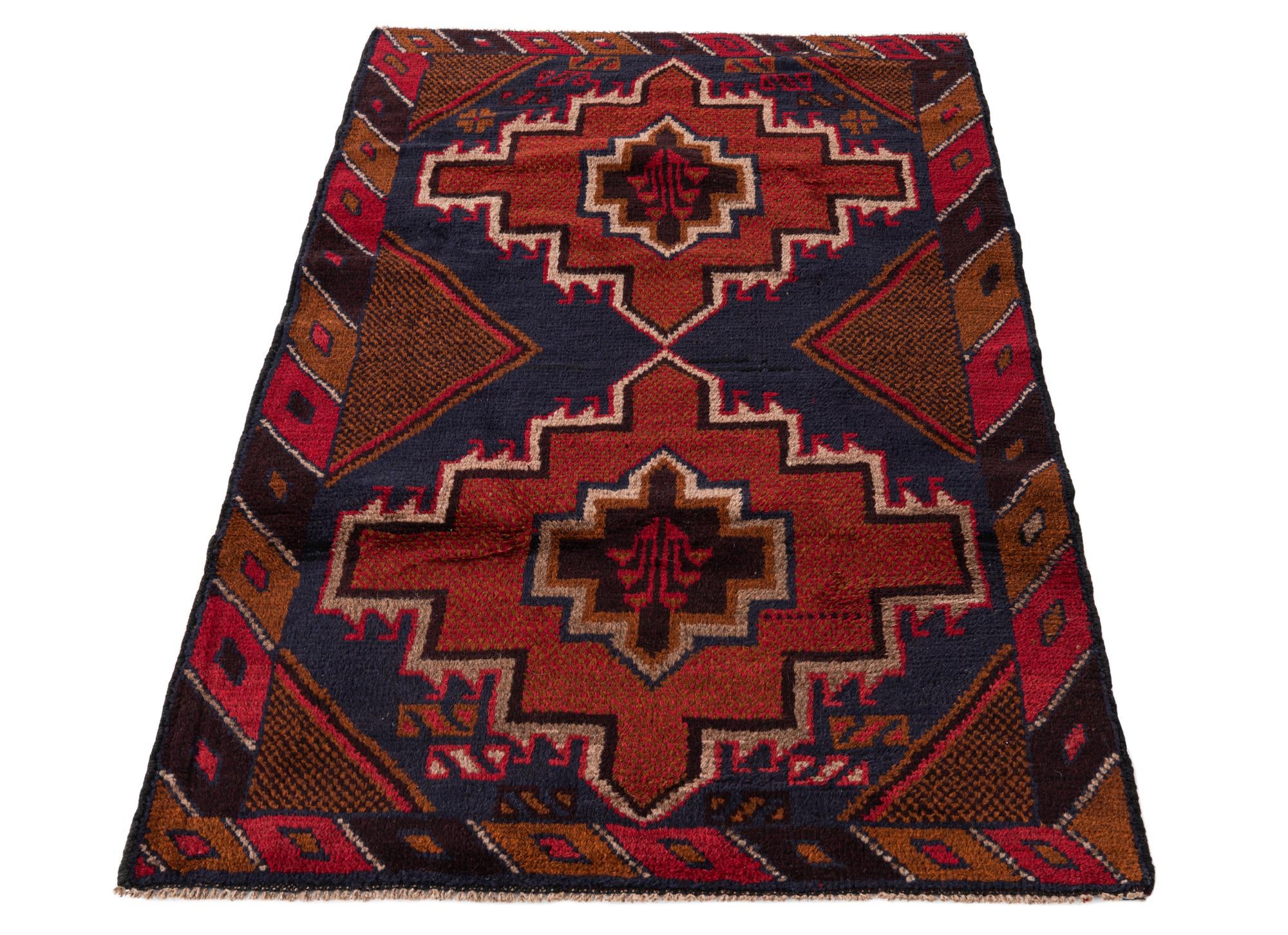 2' 10 x 4' 6 Hand Knotted Balouch Persian Wool Rug
