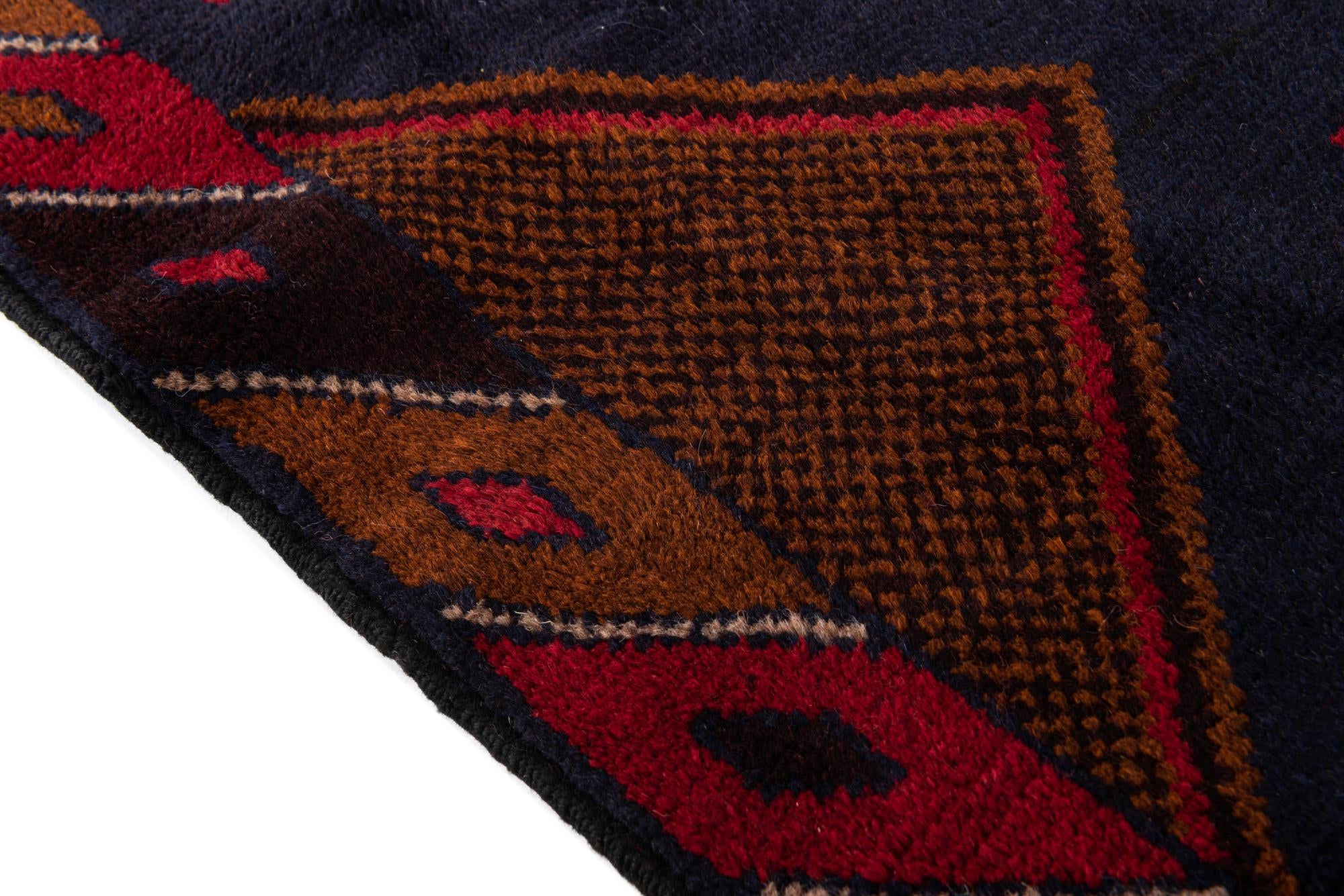 2' 10 x 4' 6 Hand Knotted Balouch Persian Wool Rug