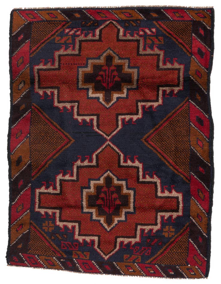 Detail image of 2' 10 x 4' 6 Hand Knotted Balouch Persian Wool Rug
