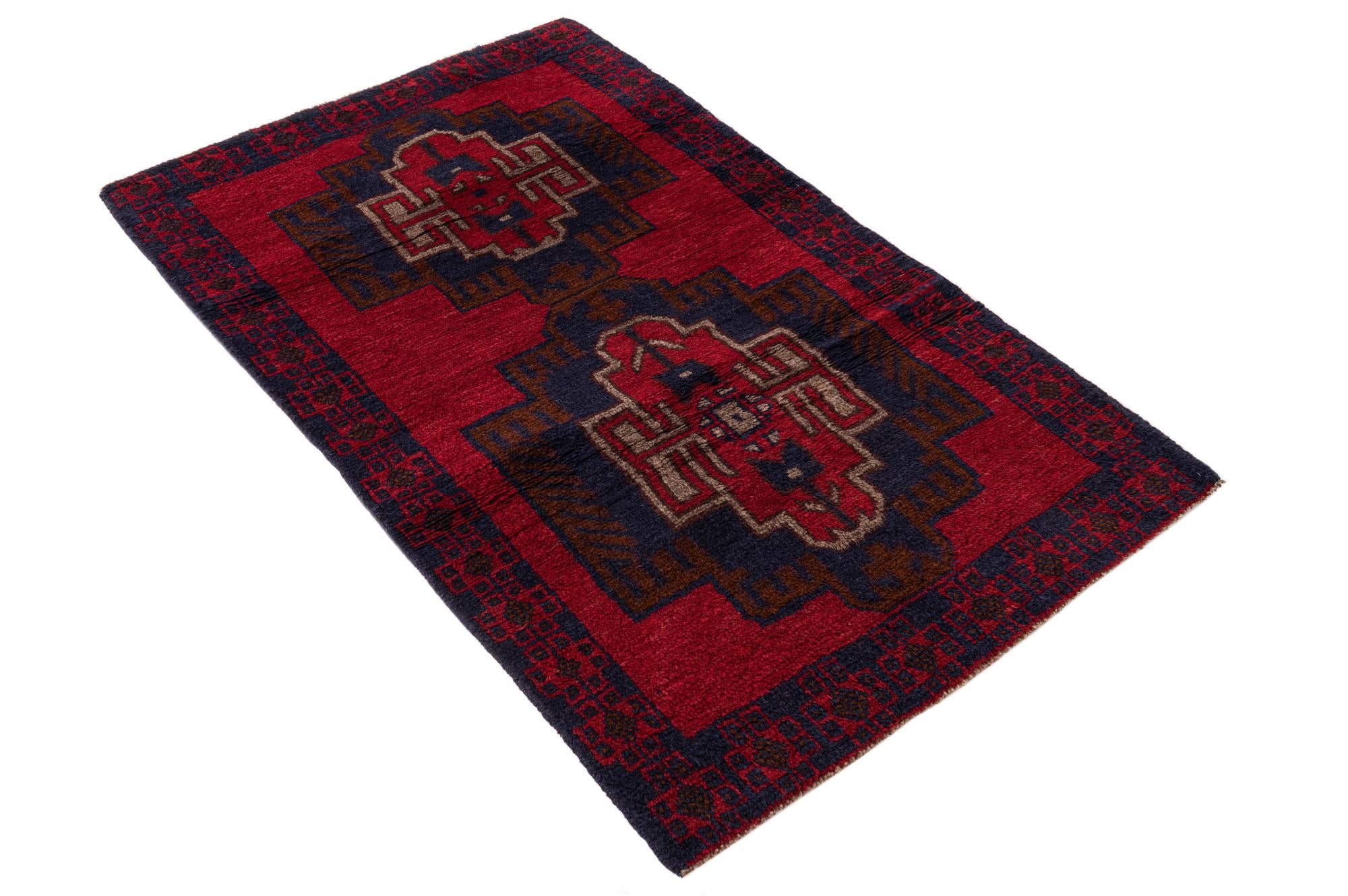 85cm x 140cm Hand Knotted Balouch Persian Wool Rug