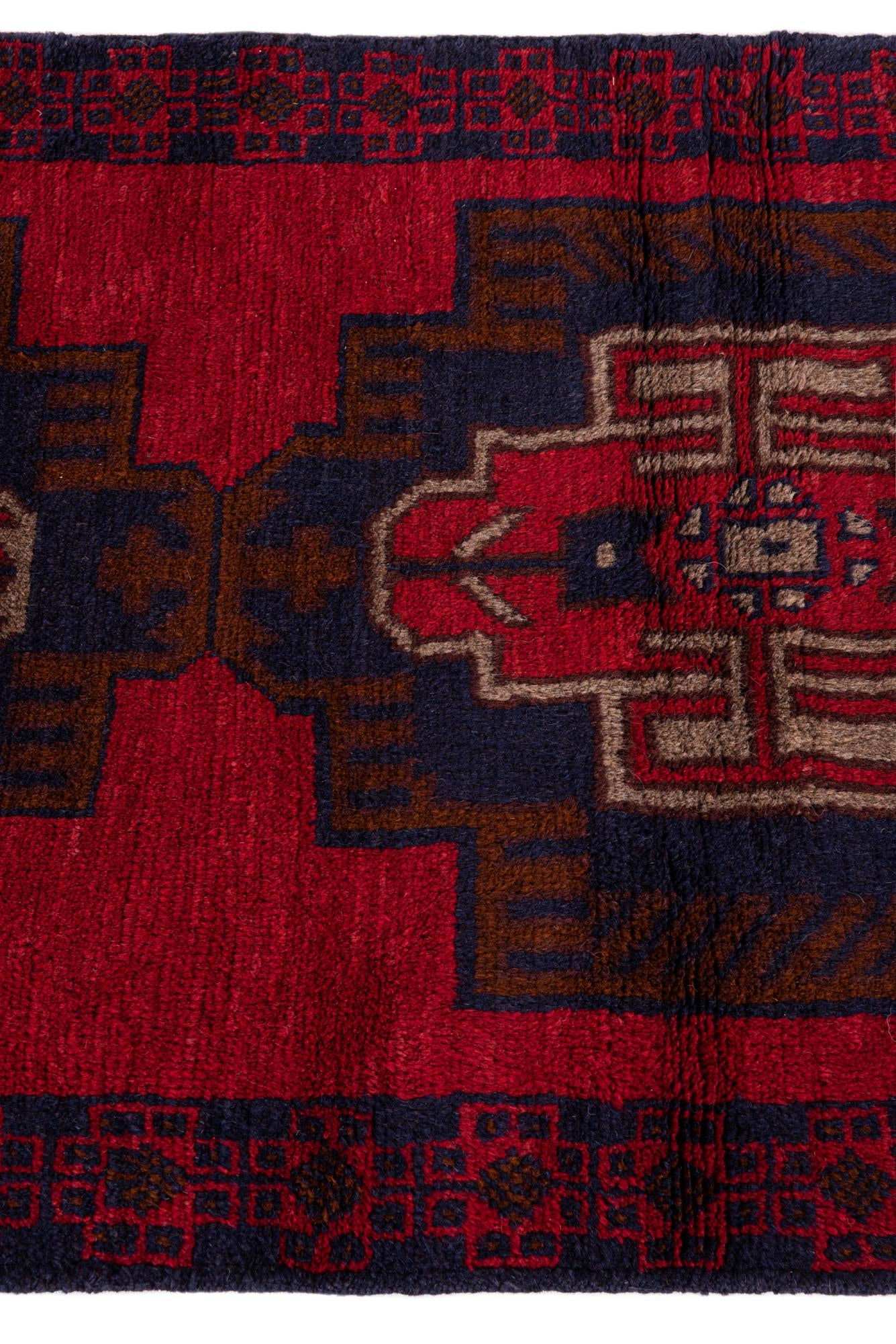 85cm x 140cm Hand Knotted Balouch Persian Wool Rug