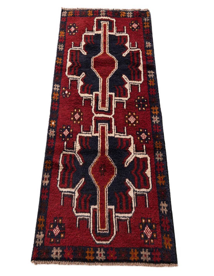 Detail image of 2' 10 x 4' 6  Hand Knotted Balouch Persian Wool Rug