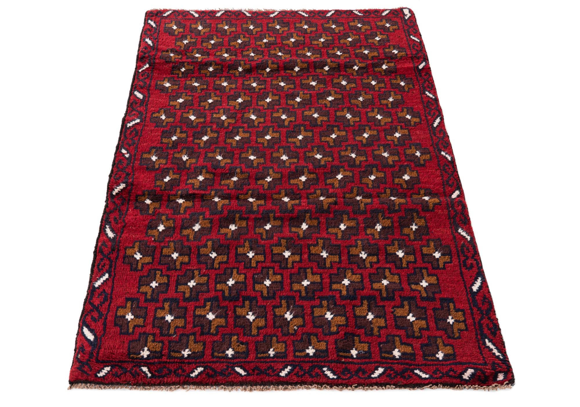 3' x 4' 6 Hand Knotted Balouch Persian Wool Rug
