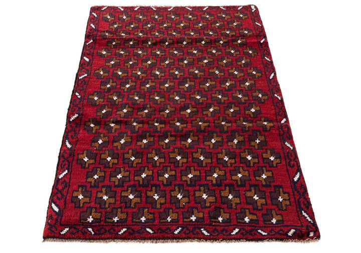 3' x 4' 6 Hand Knotted Balouch Persian Wool Rug