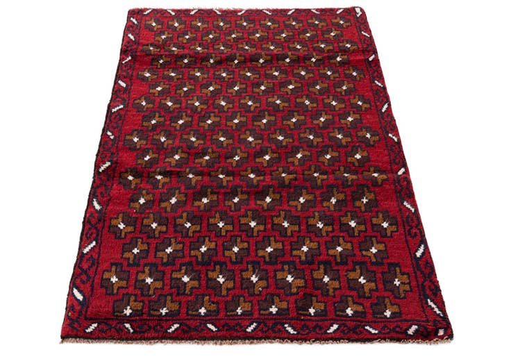 Detail image of 3' x 4' 6 Hand Knotted Balouch Persian Wool Rug