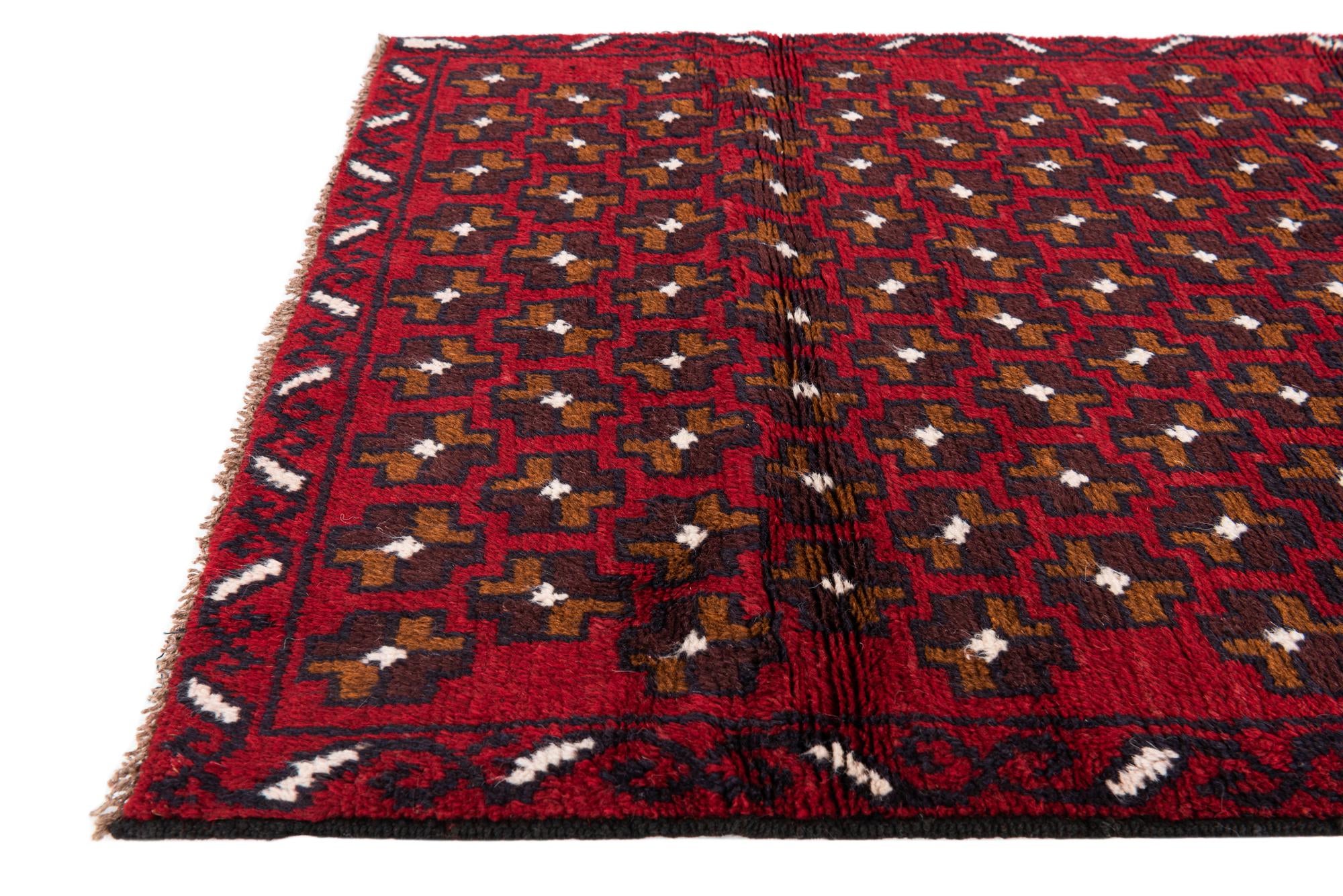 3' x 4' 6 Hand Knotted Balouch Persian Wool Rug