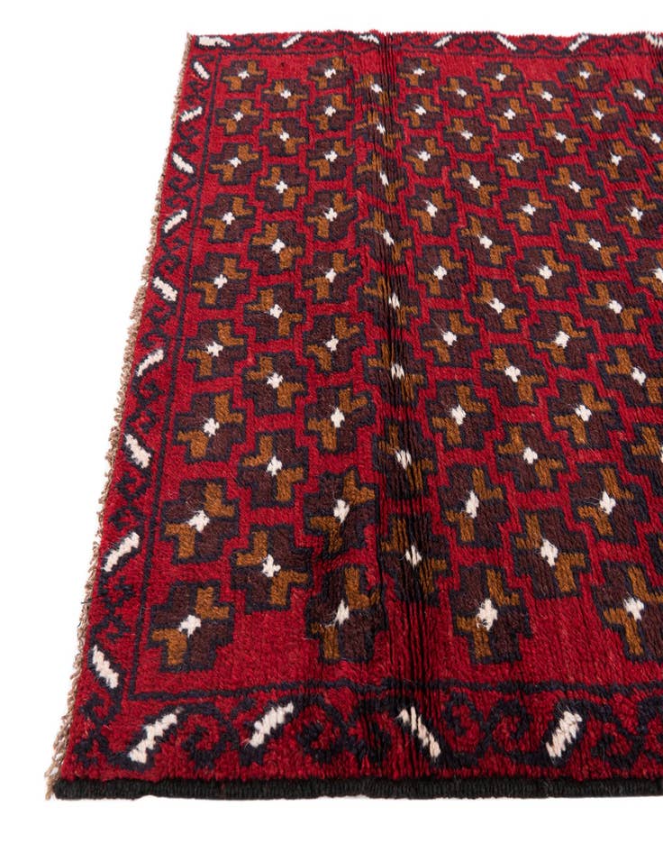Detail image of 3' x 4' 6  Hand Knotted Balouch Persian Wool Rug