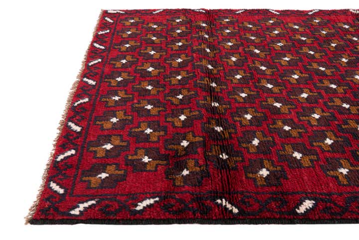 3' x 4' 6 Hand Knotted Balouch Persian Wool Rug