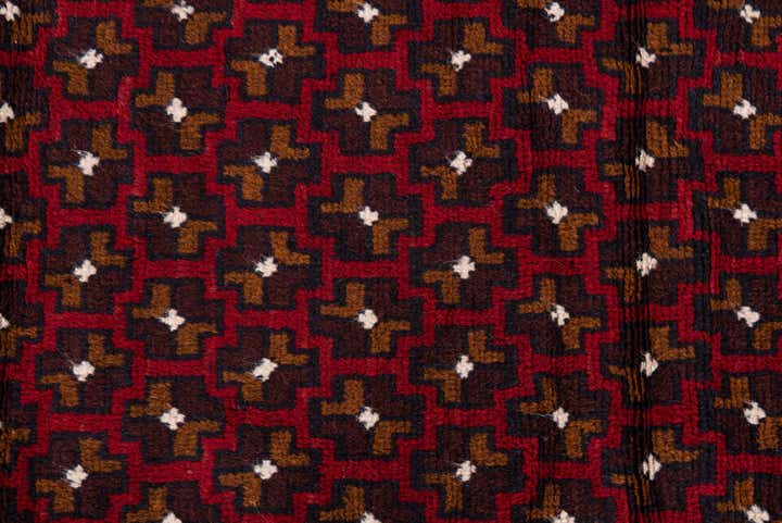 3' x 4' 6 Hand Knotted Balouch Persian Wool Rug