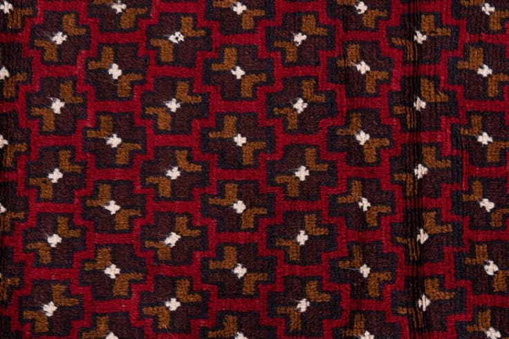 Detail image of 3' x 4' 6 Hand Knotted Balouch Persian Wool Rug