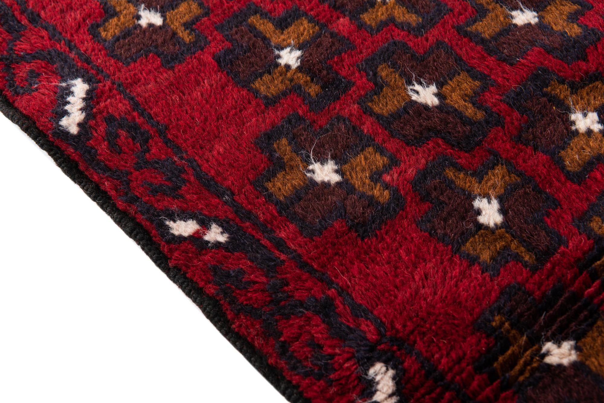 3' x 4' 6 Hand Knotted Balouch Persian Wool Rug