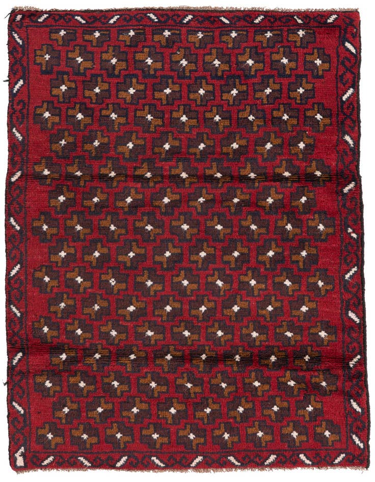 Detail image of 3' x 4' 6 Hand Knotted Balouch Persian Wool Rug