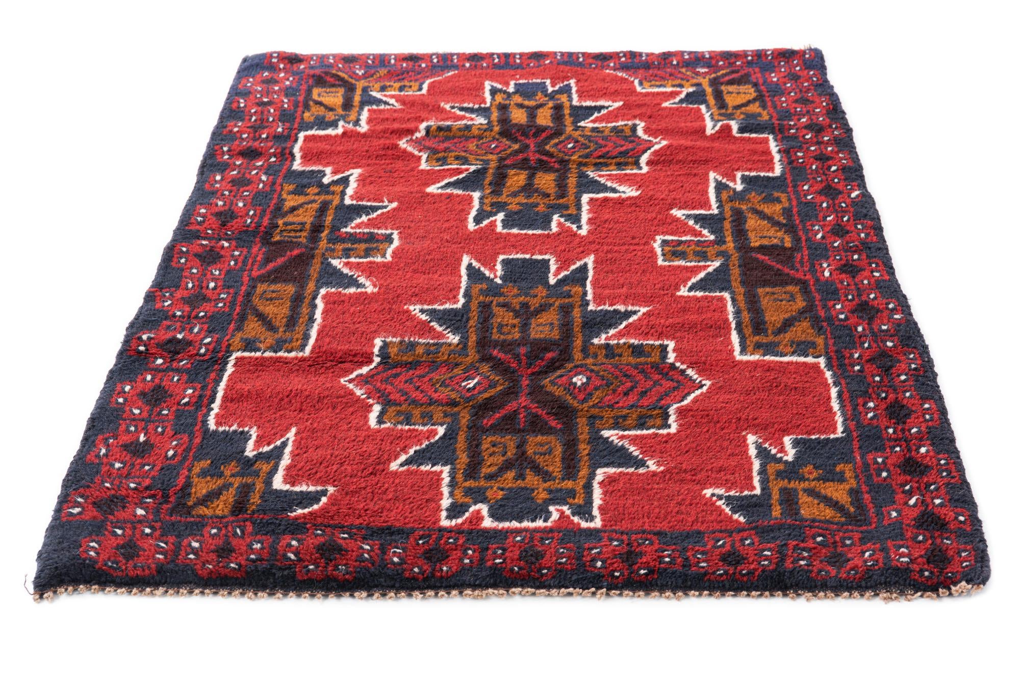 3' x 4' 7 Hand Knotted Balouch Persian Wool Rug