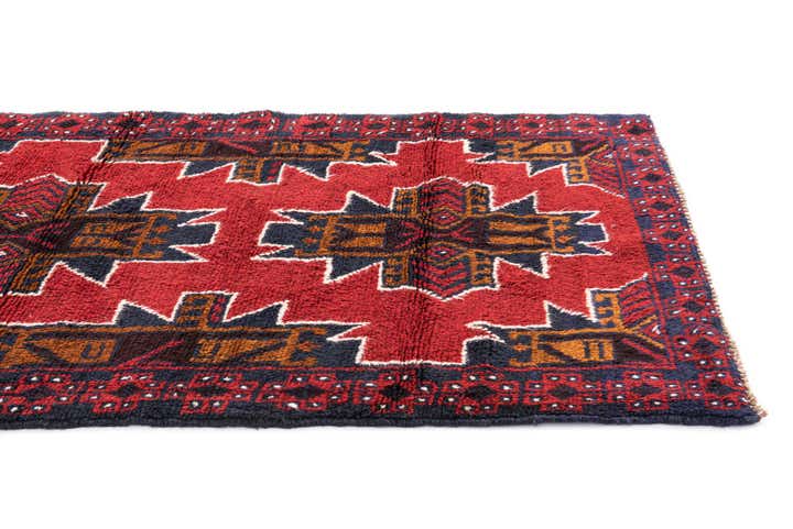 3' x 4' 7 Hand Knotted Balouch Persian Wool Rug