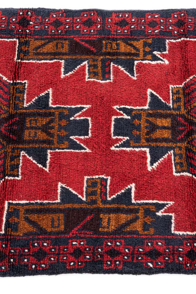 3' x 4' 7 Hand Knotted Balouch Persian Wool Rug