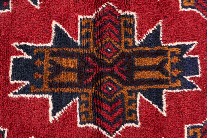 3' x 4' 7 Hand Knotted Balouch Persian Wool Rug