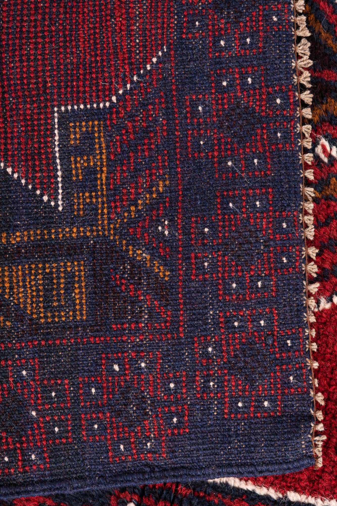 3' x 4' 7 Hand Knotted Balouch Persian Wool Rug