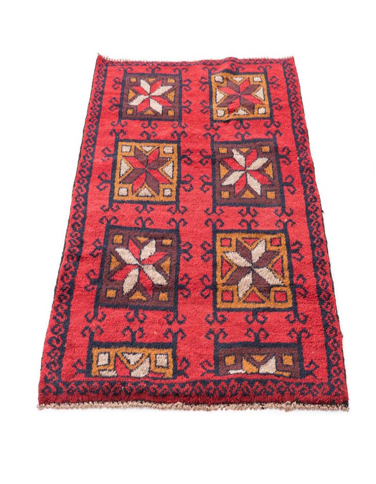 Detail image of 2' 10 x 4' 7 Hand Knotted Balouch Persian Wool Rug