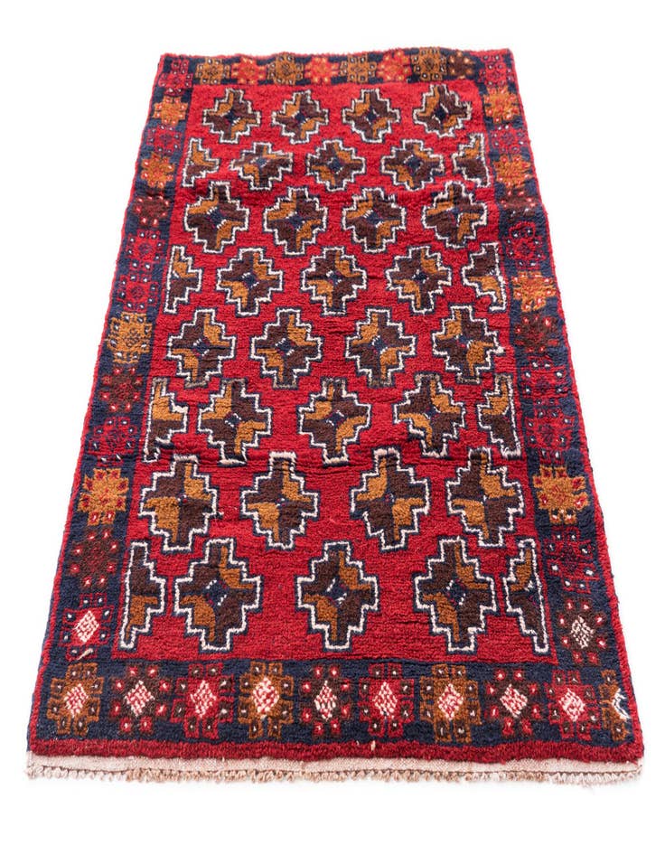 Detail image of 2' 10 x 4' 9  Hand Knotted Balouch Persian Wool Rug