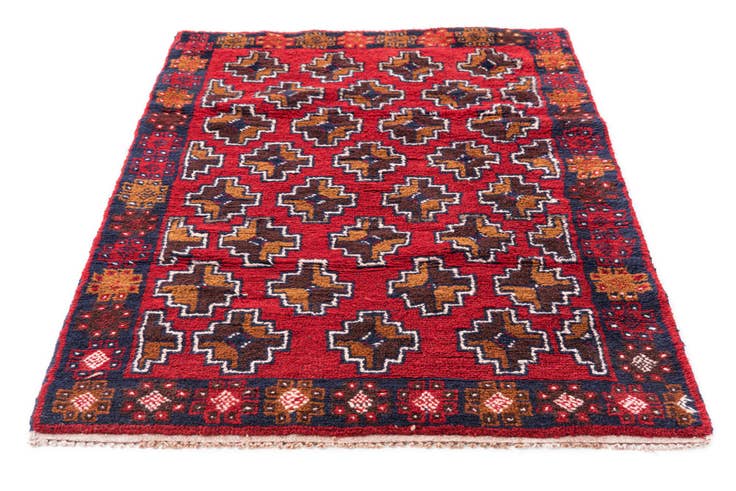 Detail image of 2' 10 x 4' 9 Hand Knotted Balouch Persian Wool Rug