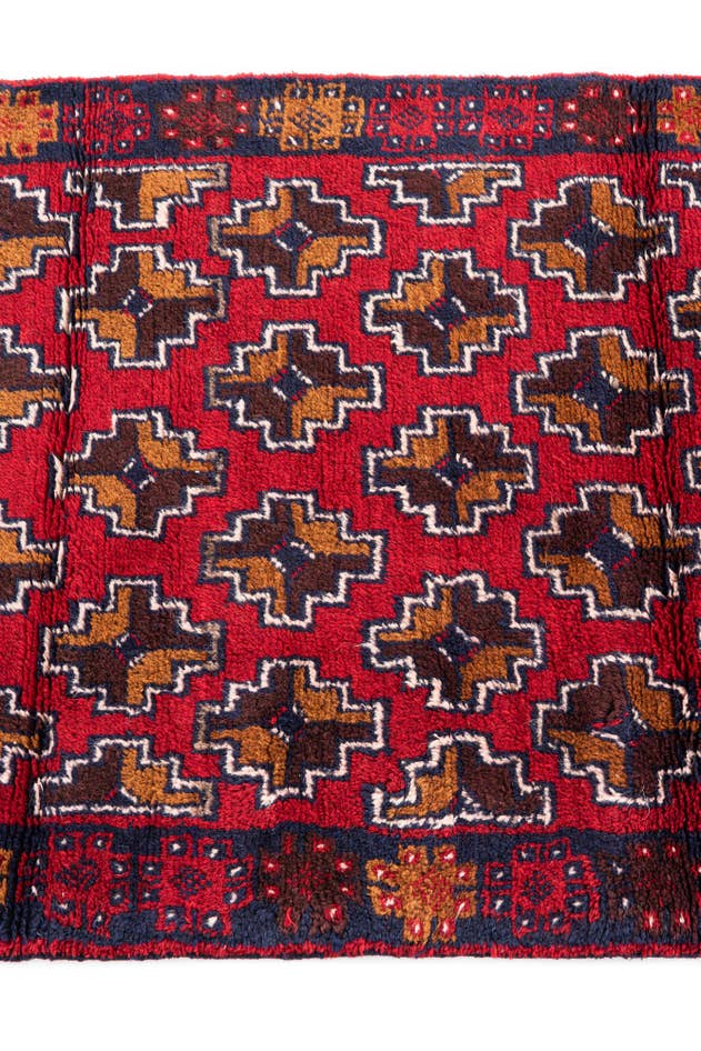 Detail image of 2' 10 x 4' 9 Hand Knotted Balouch Persian Wool Rug