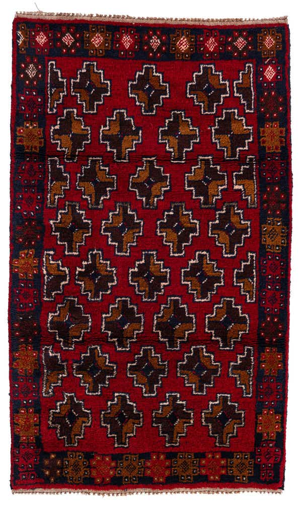 2' 10 x 4' 9 Hand Knotted Balouch Persian Wool Rug