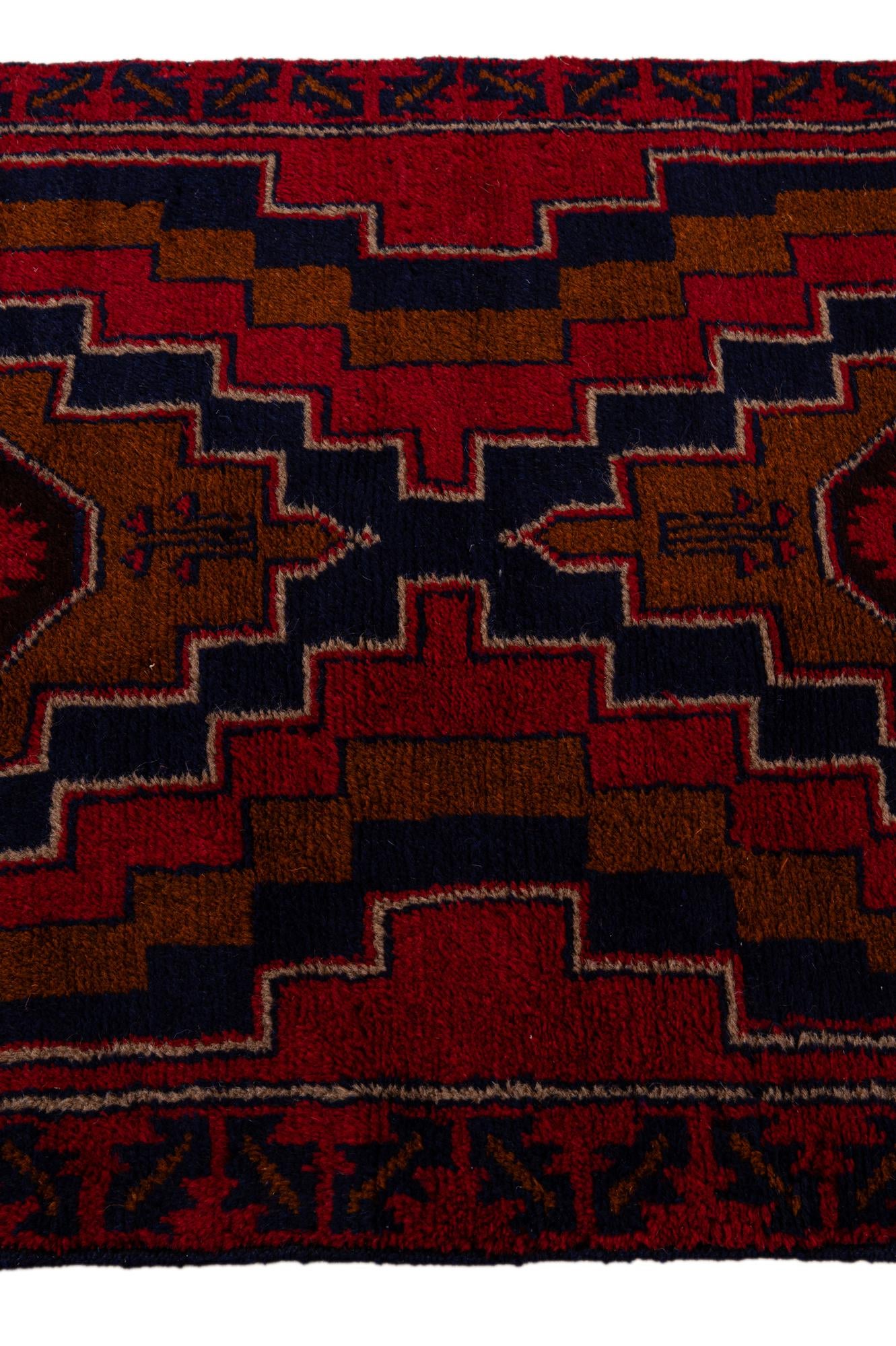 2' 9 x 4' 8 Hand Knotted Balouch Persian Wool Rug