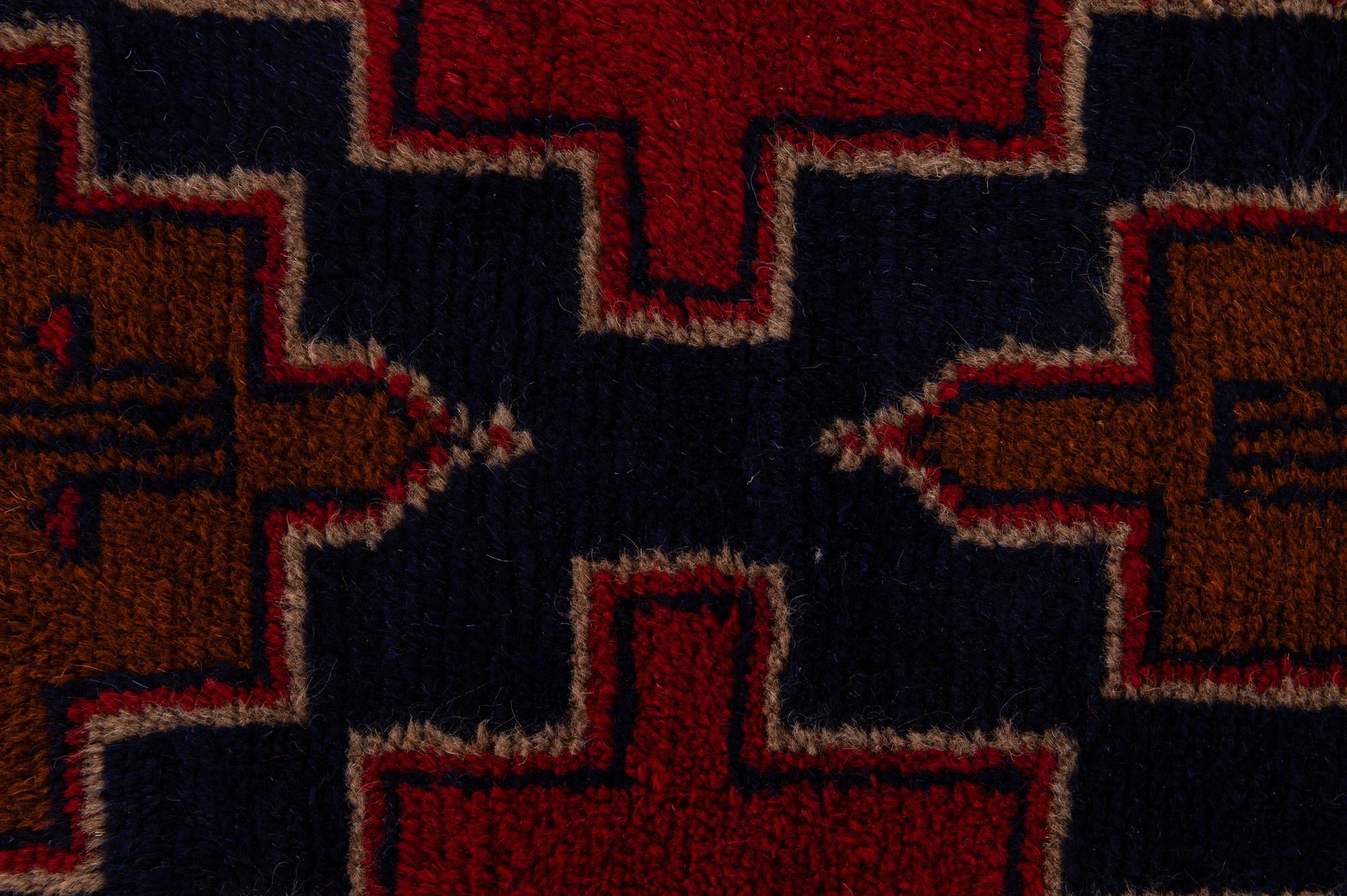 2' 9 x 4' 8 Hand Knotted Balouch Persian Wool Rug