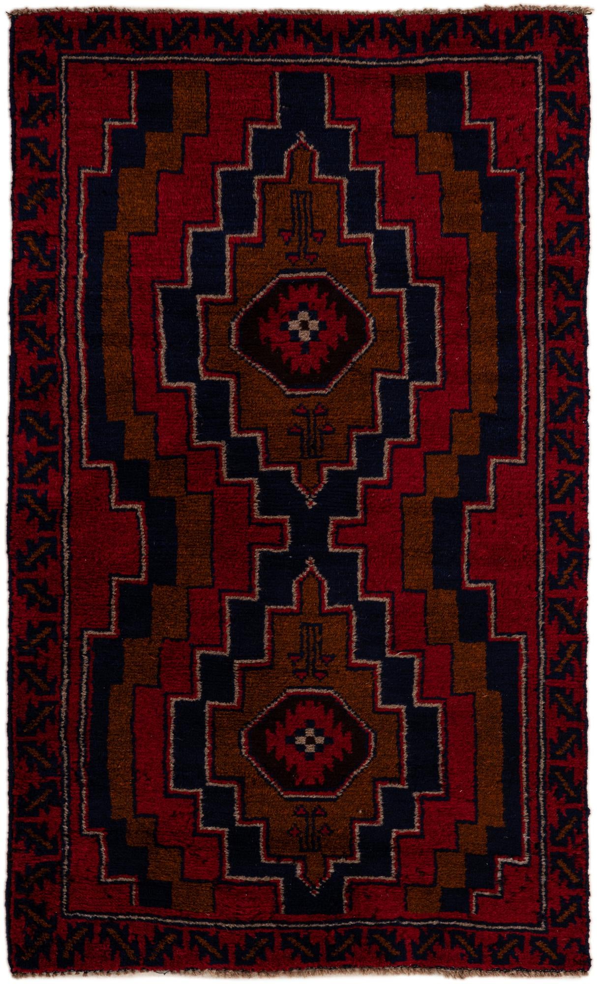 2' 9 x 4' 8 Hand Knotted Balouch Persian Wool Rug