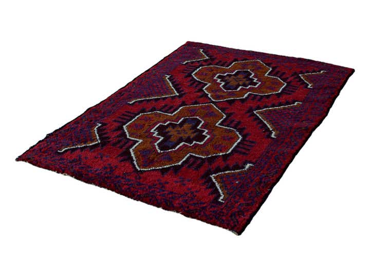 3' x 4' 7 Hand Knotted Balouch Persian Wool Rug