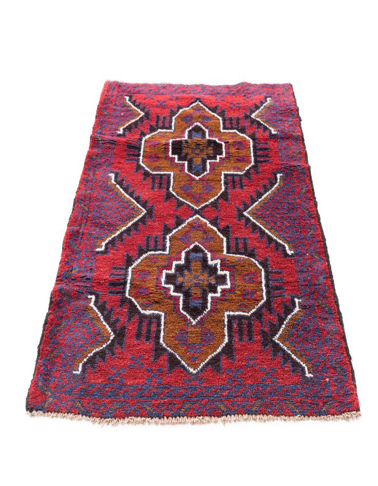 Detail image of 3' x 4' 7 Hand Knotted Balouch Persian Wool Rug