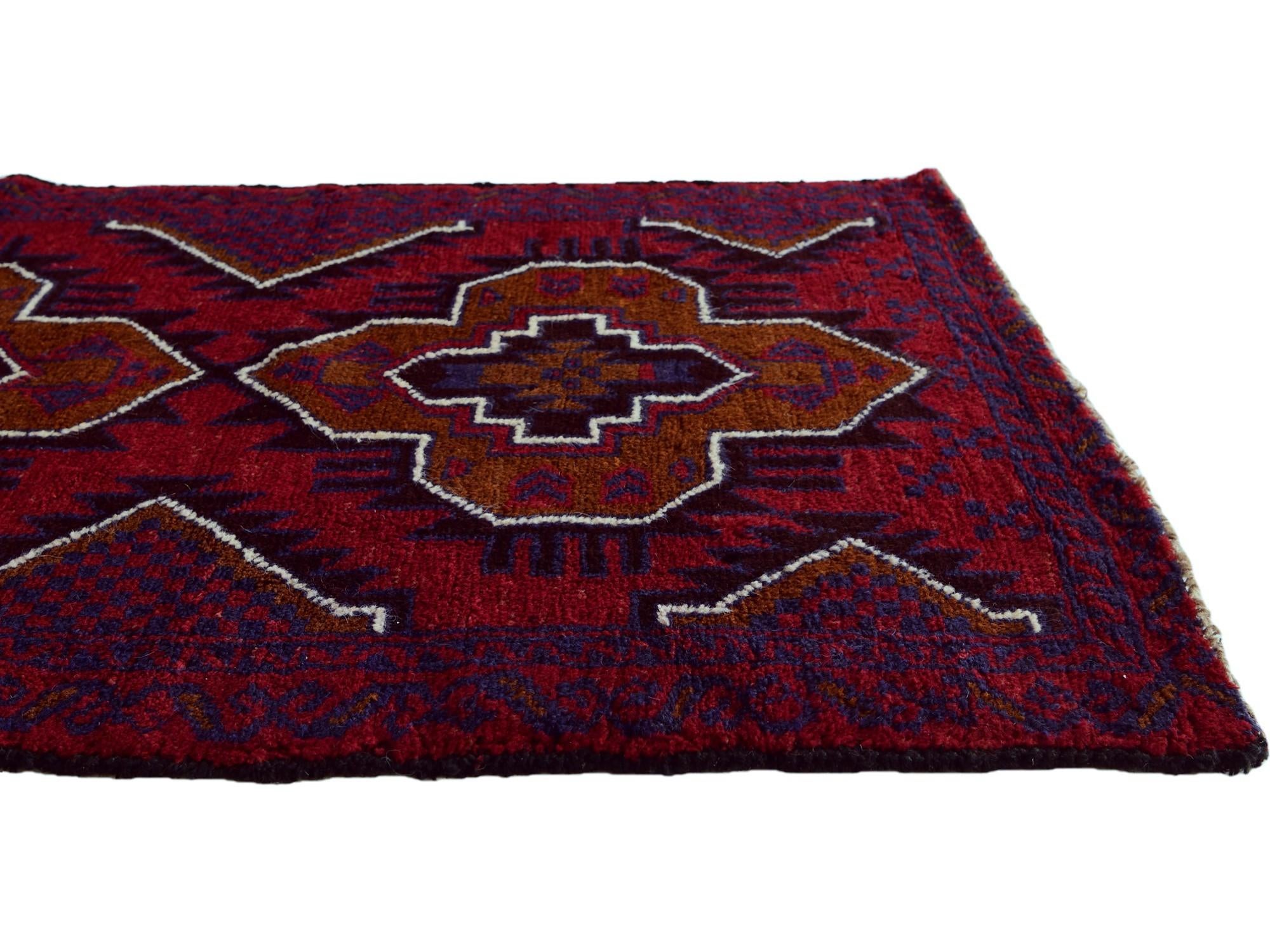 3' x 4' 7 Hand Knotted Balouch Persian Wool Rug