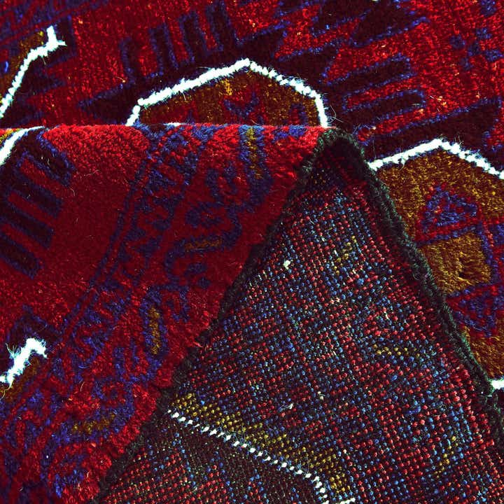 3' x 4' 7 Hand Knotted Balouch Persian Wool Rug