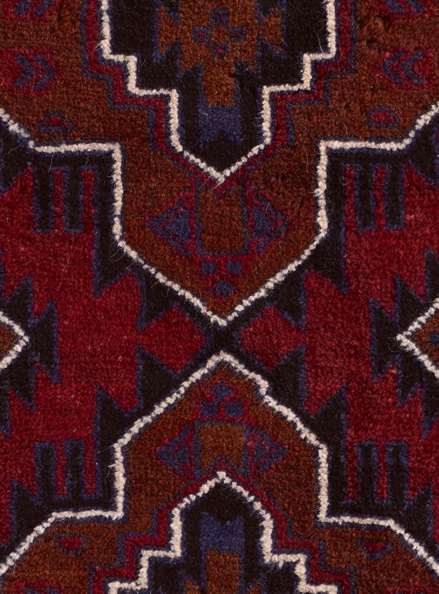 3' x 4' 7 Hand Knotted Balouch Persian Wool Rug