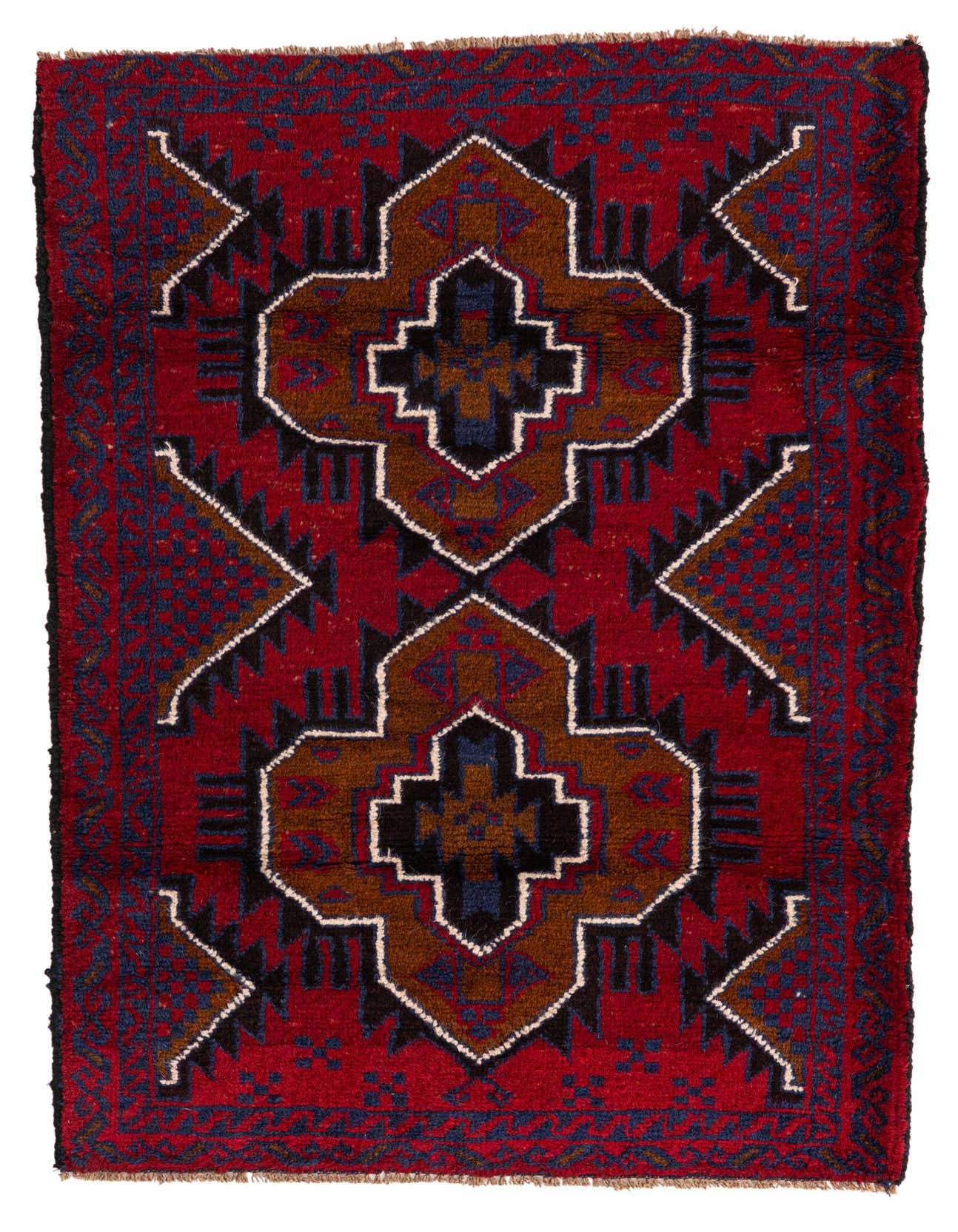 3' x 4' 7 Hand Knotted Balouch Persian Wool Rug