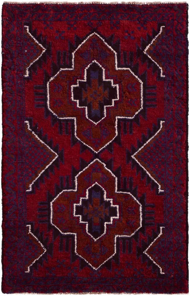 3' x 4' 7 Hand Knotted Balouch Persian Wool Rug