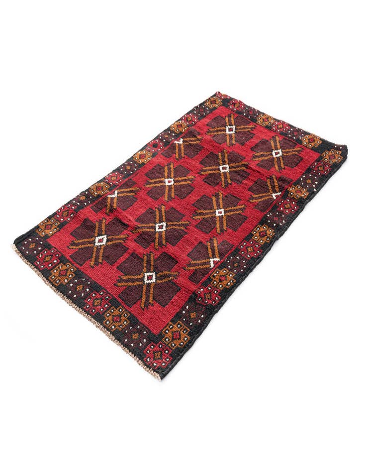 Detail image of 2' 9 x 4' 8  Hand Knotted Balouch Persian Wool Rug