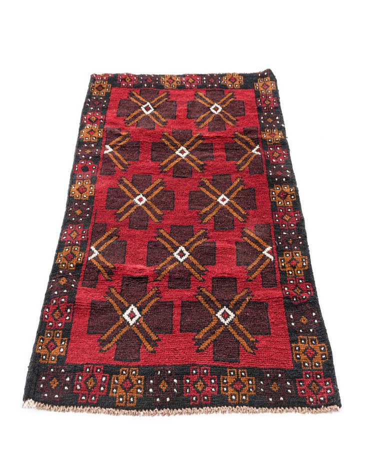 Detail image of 2' 9 x 4' 8  Hand Knotted Balouch Persian Wool Rug