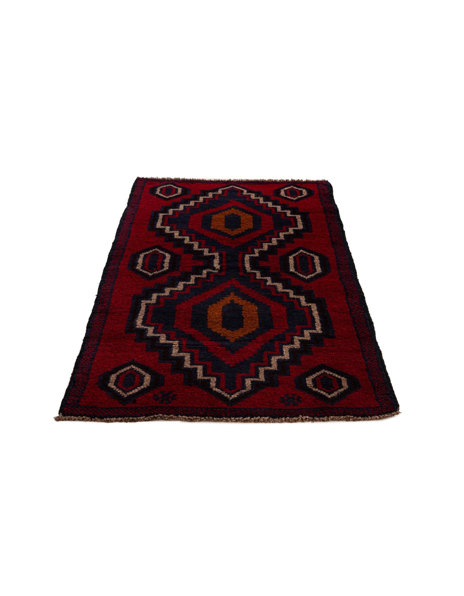 2' 9 x 4' 7 Hand Knotted Balouch Persian Wool Rug