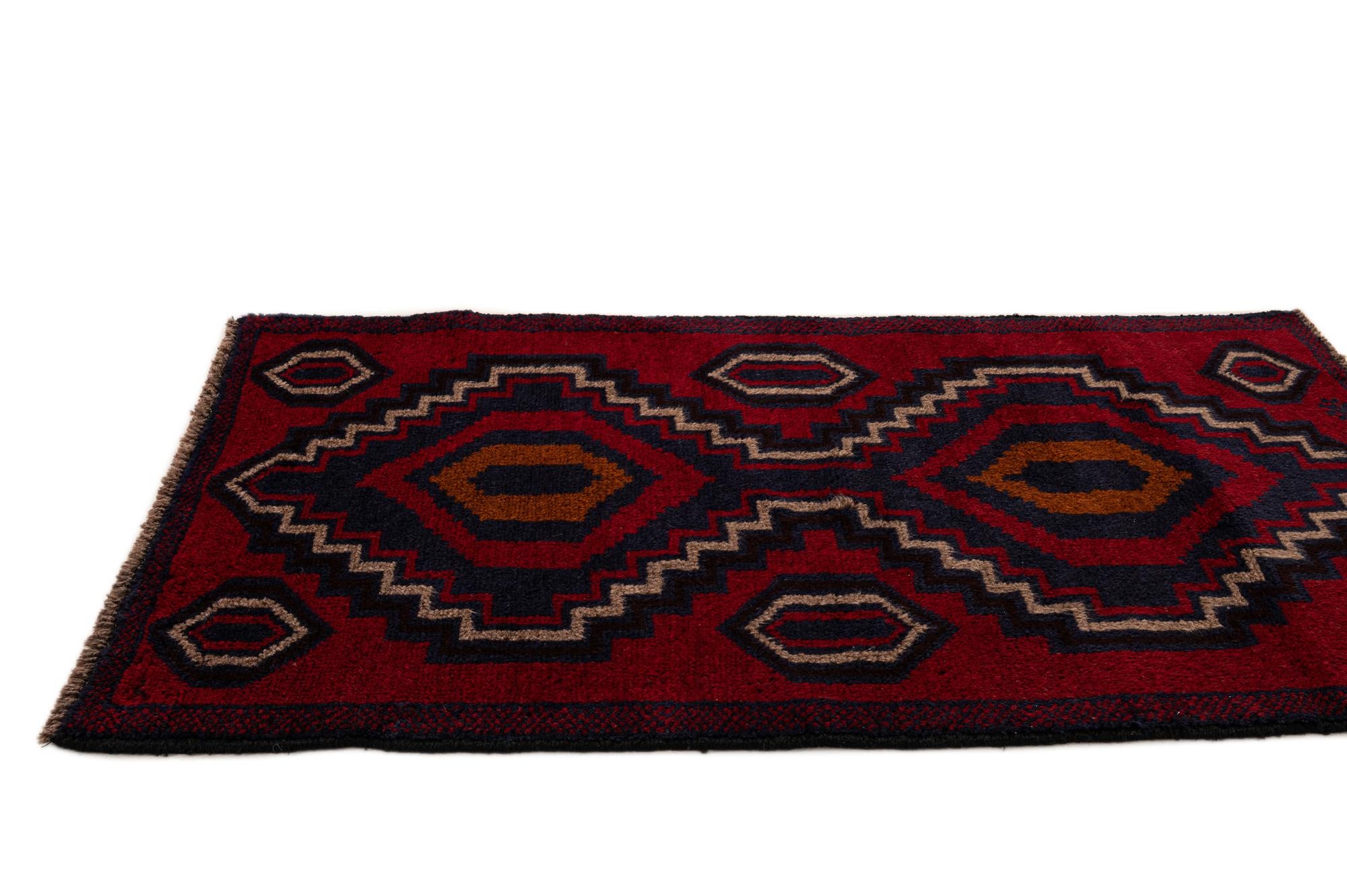 2' 9 x 4' 7 Hand Knotted Balouch Persian Wool Rug