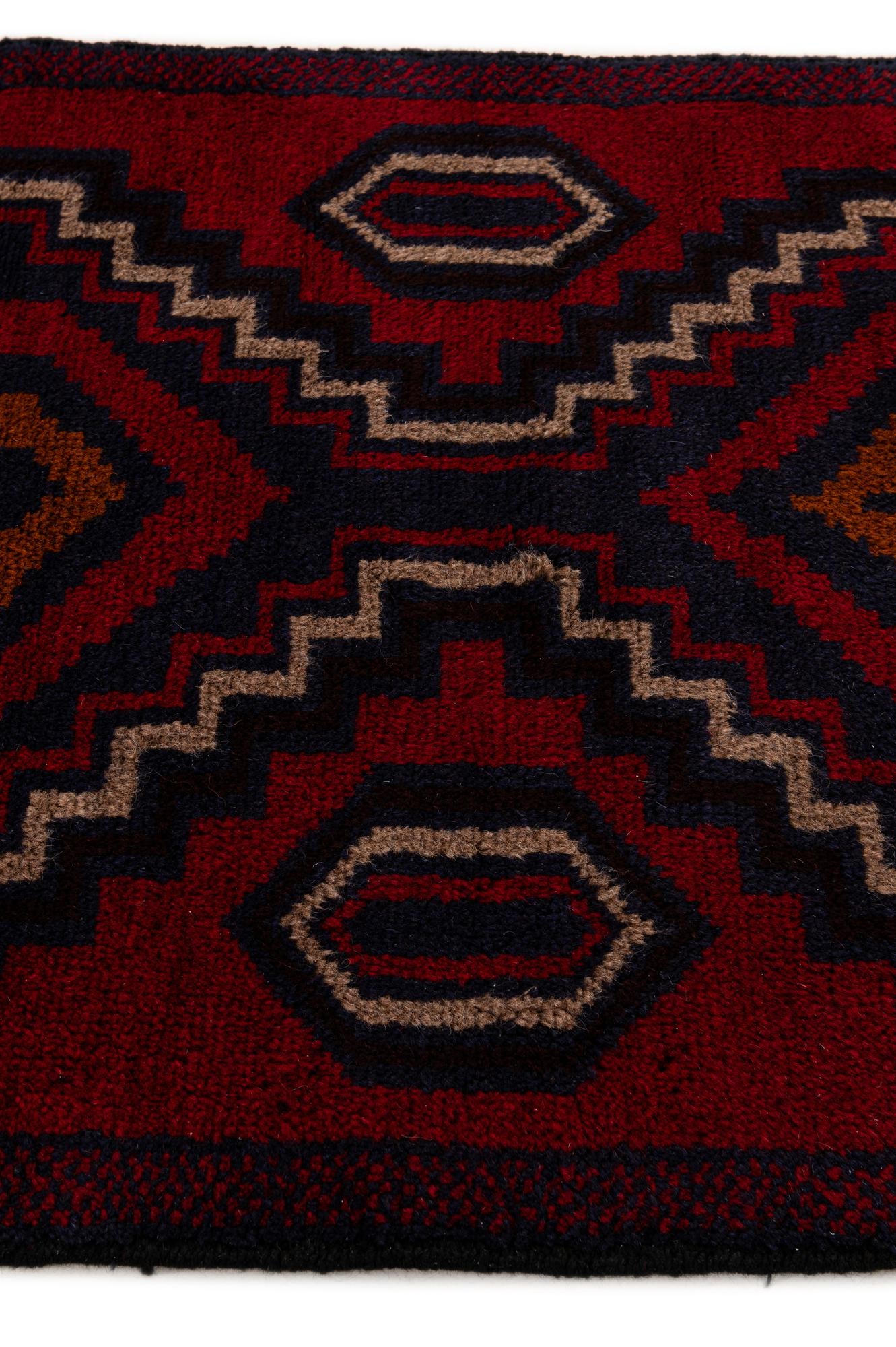 2' 9 x 4' 7 Hand Knotted Balouch Persian Wool Rug