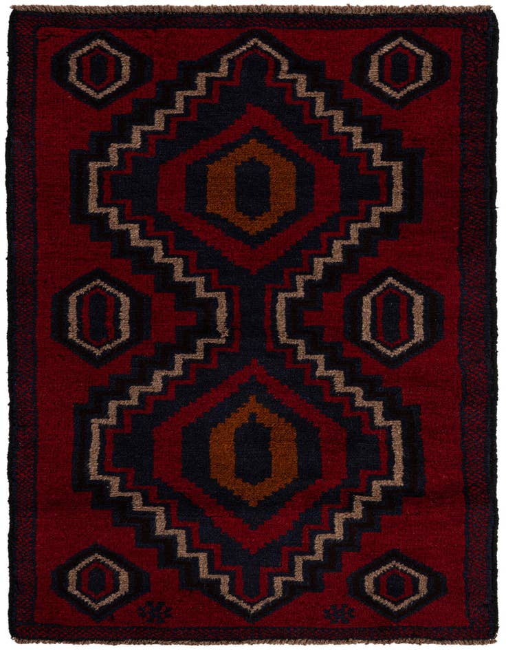 Detail image of 2' 9 x 4' 7 Hand Knotted Balouch Persian Wool Rug