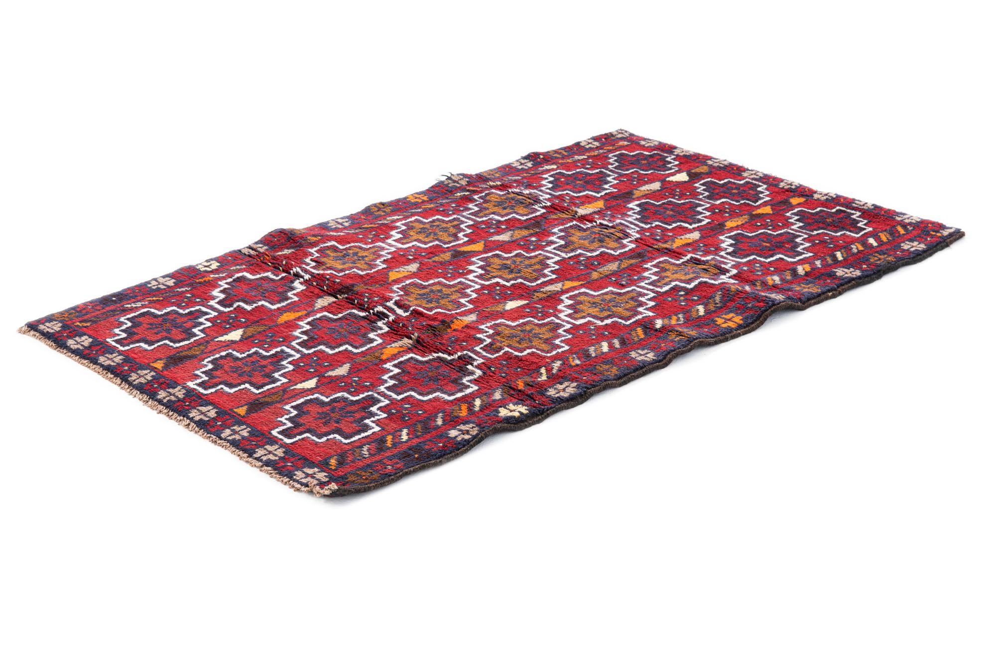 2' 10 x 4' 7 Hand Knotted Balouch Persian Wool Rug