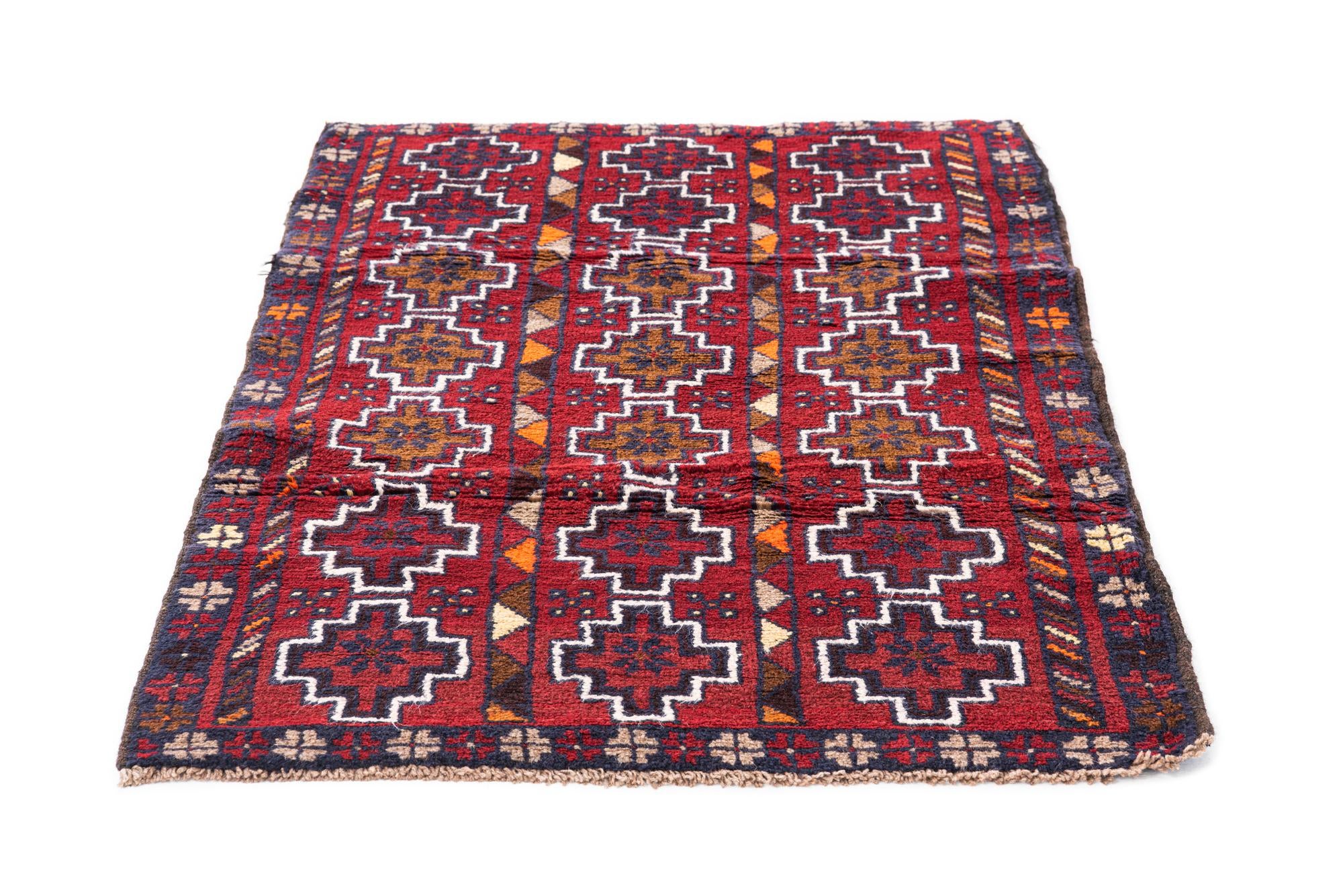 2' 10 x 4' 7 Hand Knotted Balouch Persian Wool Rug