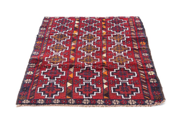 Detail image of 2' 10 x 4' 7 Hand Knotted Balouch Persian Wool Rug