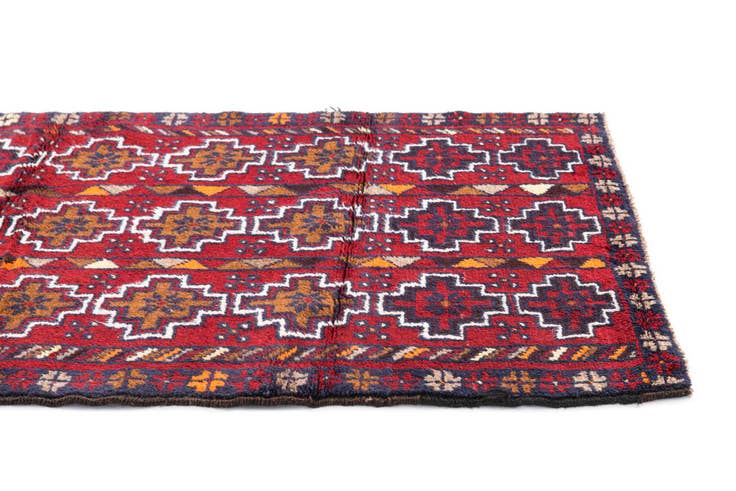 Detail image of 2' 10 x 4' 7 Hand Knotted Balouch Persian Wool Rug