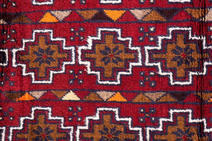 Detail image of 2' 10 x 4' 7 Hand Knotted Balouch Persian Wool Rug