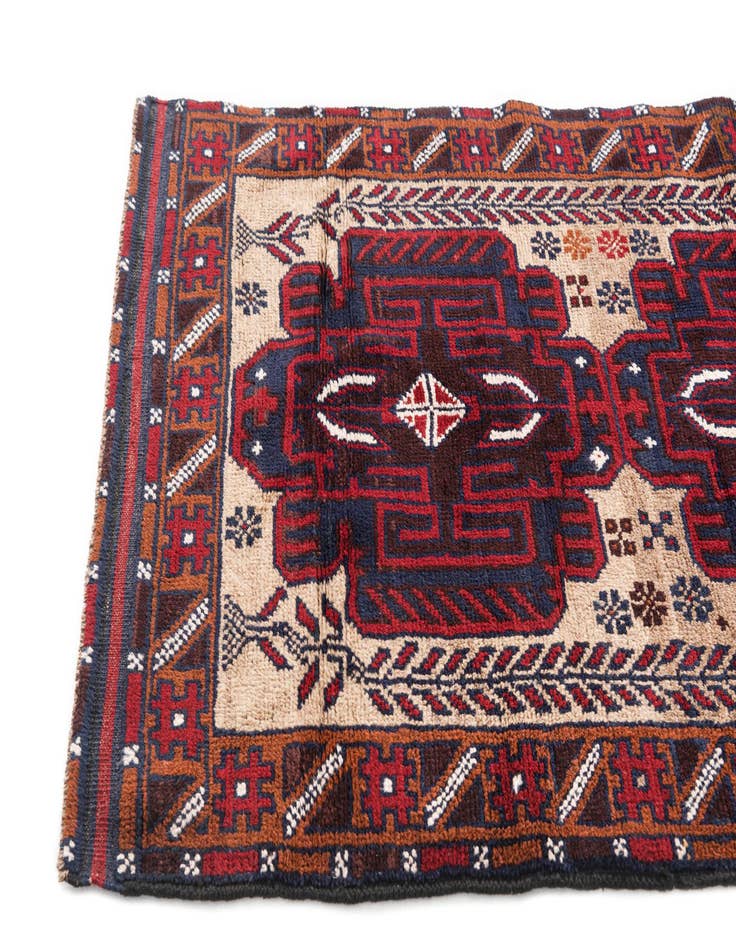 Detail image of 2' 10 x 4' 6 Hand Knotted Balouch Persian Wool Rug