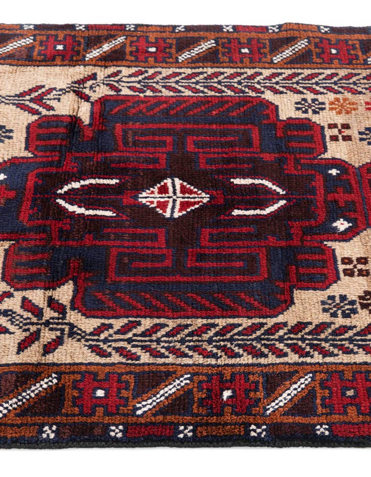 Detail image of 2' 10 x 4' 6 Hand Knotted Balouch Persian Wool Rug