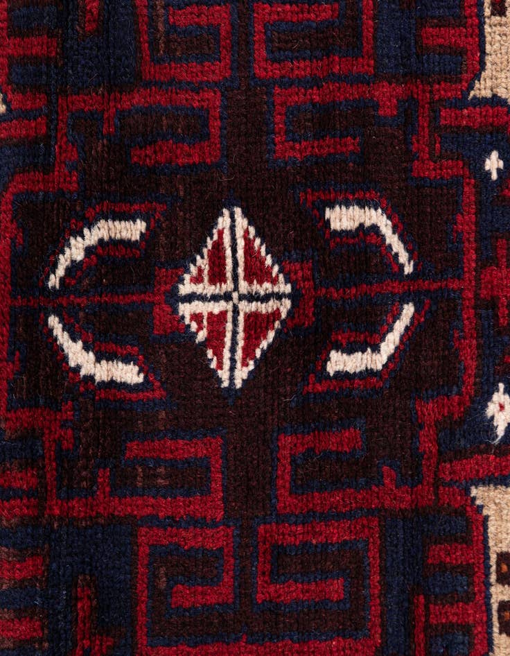 Detail image of 2' 10 x 4' 6 Hand Knotted Balouch Persian Wool Rug